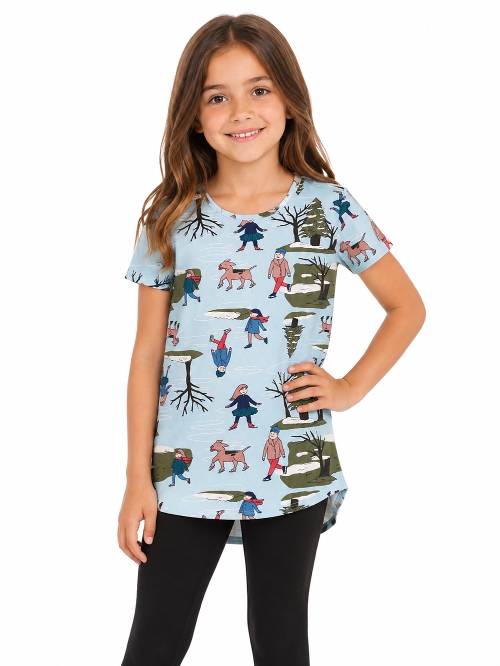 LuLaRoe Ice Skating Blue T-Shirt